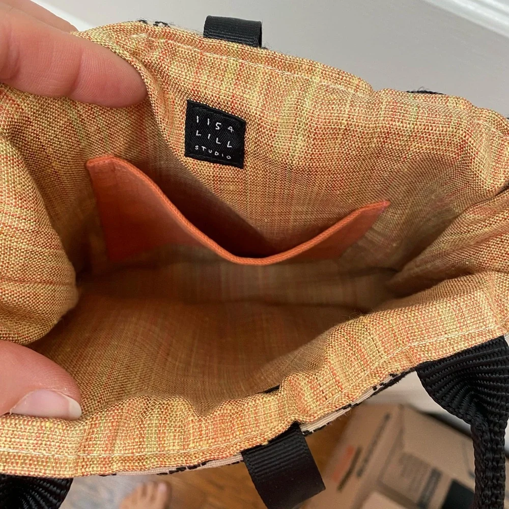Lisa Lill Studio Black and Tan Paisley Bag (reversible!)